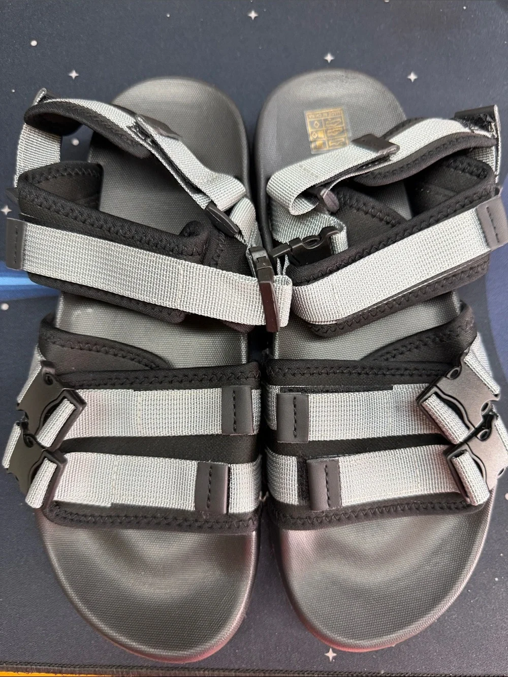 Multi strap Black Slide Sandals Sz M-9, W 10.5